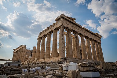 Parthenon, Athens, Greece, 447–432 BC, by Ictinus, Callicrates and Phidias[49]