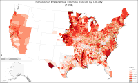 Map of Republican presidential election results by county