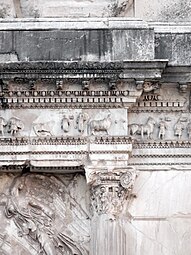 Roman egg-and-dart on a Composite capital of the Arch of Titus