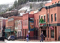 Restored historic buildings in downtown Black Hawk.