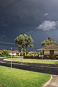 Supercell heading to Melbourne CBD.