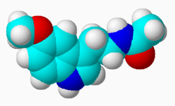 Estructura química de la melatonina.