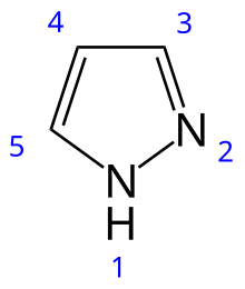 Pyrazole 2D numbered.svg