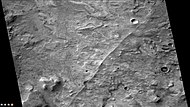 Possible dikes on floor of Copernicus Crater, as seen by CTX camera (on Mars Reconnaissance Orbiter). The straight lines may be dikes, faults, or joints.