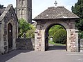 The lych gate. Inside this gate are the two war memorials