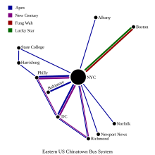 Color-coded schematic map