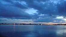 A large manmade lake, formerly used as a source of drinking water.