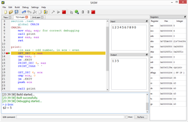Скриншот программы SASM