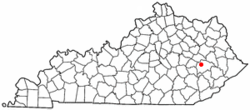 Location of Jackson, Kentucky