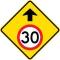 (MR-WDAD-2) Speed Limit Ahead (30 km/h) (used in Western Australia)