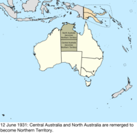 Map of the change to Australia on 12 June 1931