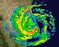 Image 31Radar image of Hurricane Erika making landfall over Northeastern Mexico (from Tropical cyclone observation)