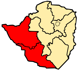 Map of AmaNdebele showing Matabeleland