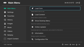 Скриншот программы RetroArch