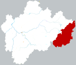 Location of Pan'an County within Jinhua