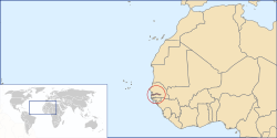 Location of the Gambia