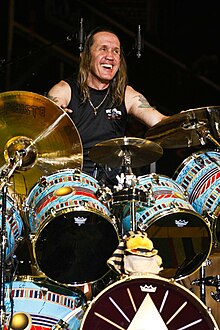 Nicko McBrain in Costa Rica during the Somewhere Back in Time World Tour