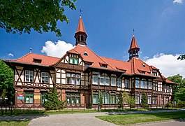 19th-century timber frame manor house in Toruń