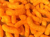 Cheese curls, a directly expanded snack food