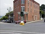 A dummy light in Canajoharie, New York. It was removed in 2021.[89]