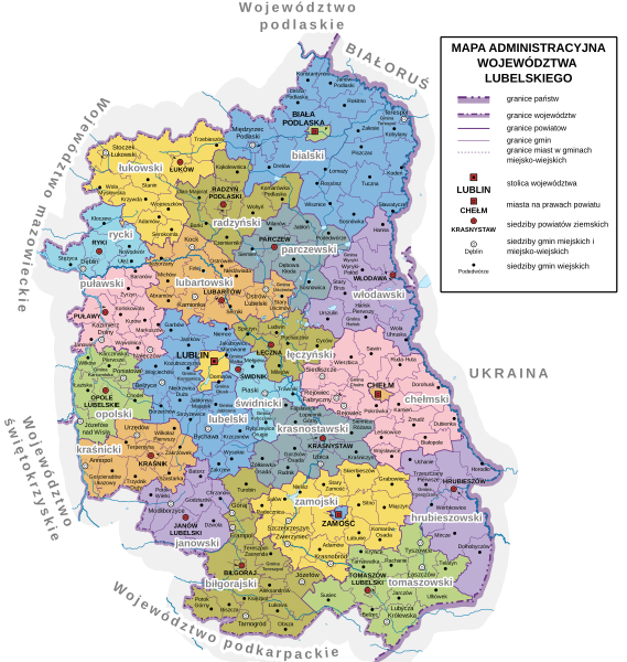 Файл:Lublin Voivodeship administrative map.svg