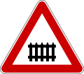 А32 Level crossing with barriers ahead