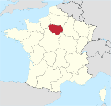 Location of Île-de-France region in France