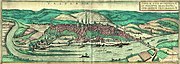 Historical view of Trier, published in Civitates Orbis Terrarum (1572) by Frans Hogenberg and Georg Braun