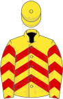 Yellow, red chevrons, yellow cap