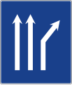 S-61b Fork to the right on a three-lane road