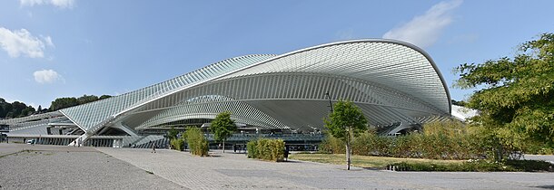 The fourth (current) Liège-Guillemins railway station designed by Santiago Calatrava (2009), pictured in 2018