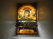 Stained glass window featuring Our Lady of Perpetual Help