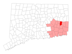 Location within New London County, Connecticut