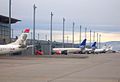 Aviones de Norwegian y SAS con las libreas nuevas y antiguas en Gardermoen