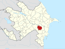 Map of Azerbaijan showing Saatly District