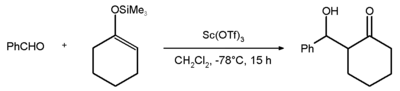 ScOTf3-mediated aldol condensation