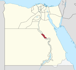 Sohag Governorate on the map of Egypt