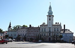 Fragment of town square with Town Hall