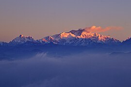 Sunrise on Mt. Kanchendzonga from Aahl near Sandakphu or Sandakpur