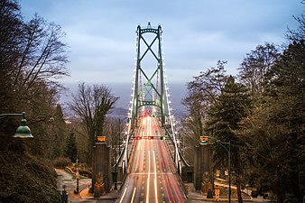 Lions Gate Bridge from Stanley Park, 2013