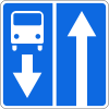 Road with a contraflow lane for buses