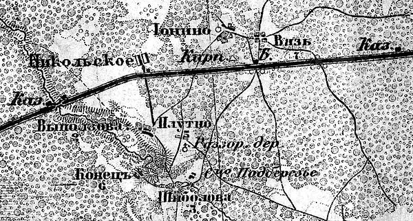 Земли посёлка Подборовье на карте 1917 года