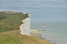 Beachy Head, East Sussex, England White cliffs Chitty drives off