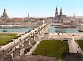 Image 16 Dresden Photochrom: Detroit Publishing Co. Restoration: Lise Broer An 1890s photochrom print of Dresden, the capital city of Saxony in Germany, with Dresden Frauenkirche (left), Augustus Bridge (centre), and Katholische Hofkirche (right) visible. Dresden in the early 20th century was a leading European centre of culture and science, but suffered heavy damage due to an Allied bombing on February 13, 1945.