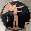 Eros depicted as an adult male, Attic red-figure bobbin (c. 470–450 BC).