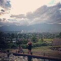 View of Pai from a hostel pool