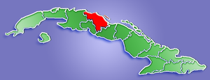 Mapa de la provincia de Villa Clara en Cuba