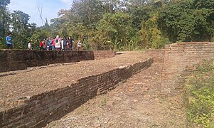 A section of the brick platform of the capital.