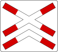 Warning, multiple-track railway crossing