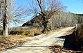 Paisaje rural en Ademuz (Valencia), paso y camino en la ribera derecha del Turia, donde el río Bohígues vierte sus aguas (2021).